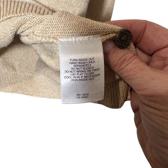 Alfred Dunner Womens Plus Size 2X Beige Cardigan With Floral & Paisley Embroider - Picture 5 of 5